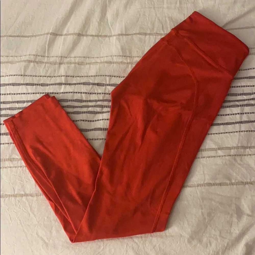 Outdoor Voices Red Full Length Leggings Size S